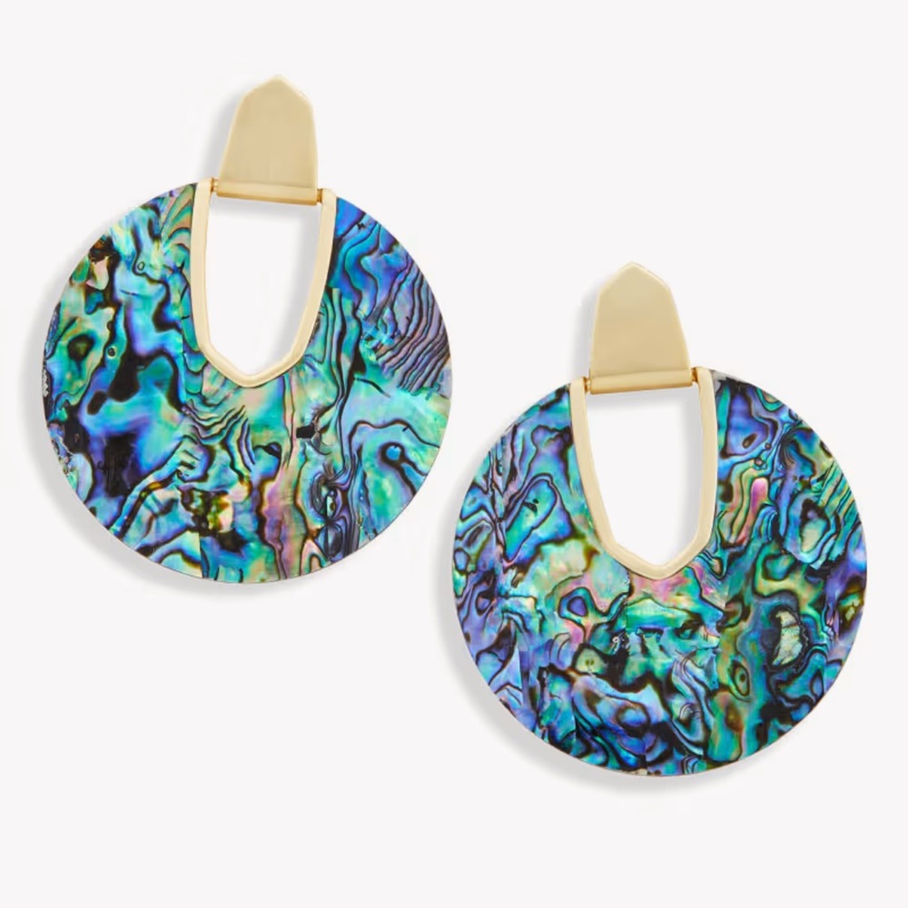 Kendra Scott Elegant Abalone Shell Hoop Earrings